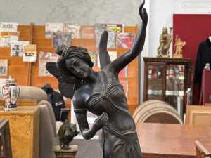 Agathon Leonard (after), Art Deco dancer, bronze female figure on marble base - 2