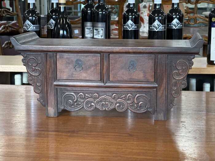 Chinese carved tabletop altar cabinet