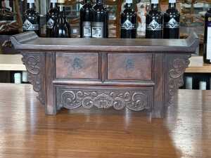 Chinese carved tabletop altar cabinet