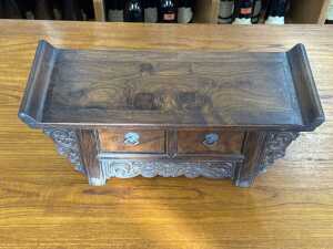 Chinese carved tabletop altar cabinet - 4