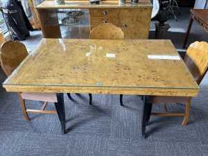 Art Deco burr maple five-piece dining suite - 3