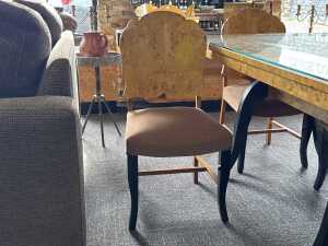 Art Deco burr maple five-piece dining suite - 5
