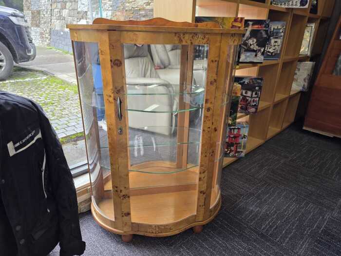 Art Deco burr maple display cabinet