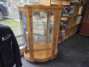Art Deco burr maple display cabinet