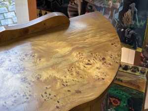 Art Deco burr maple display cabinet - 5