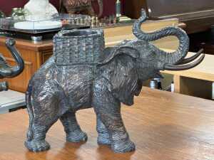 Two decorative elephants, one of which is a vase - 2