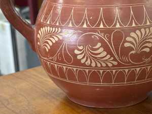 Two pieces of studio pottery including a tri-handled pot with drip glaze - 5