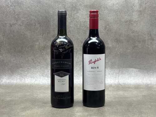 Mixed red wine, two bottles, including Leasingham Bin 56 Cabernet Malbec 1997
