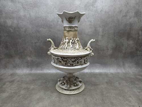 Capodimonte ceramic twin-handled vase