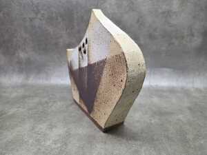 Modernist style ceramic vase with earth tones - 4