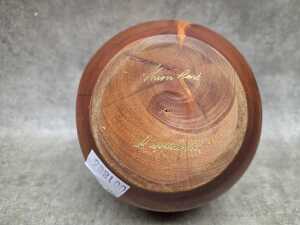 Hand-turned spherical Huon pine vase with natural knot detail - 3