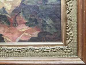 A. Charles, floral still life. Antique oil painting on linen - 4