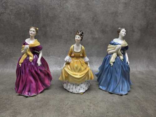 Three Royal Doulton porcelain lady figures