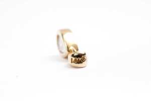 A diamond pendant in 14 carat yellow gold - 3