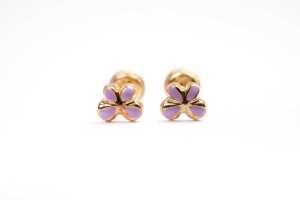 Two pairs of stud earrings in 9 carat yellow gold - 4