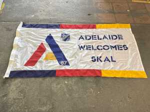 Skal International commemorative fabric flag from Adelaide, 1987