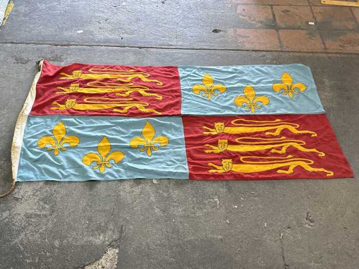 Royal Standard of England fabric flag by Tudor House