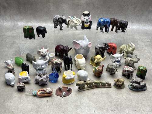Collection of Elephant figures and statues