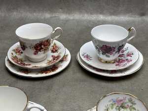 Eight porcelain trios - 2