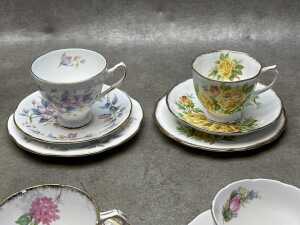 Eight porcelain trios - 3