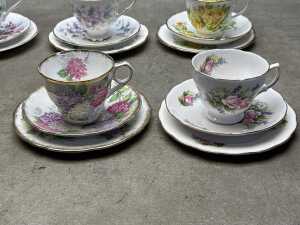 Eight porcelain trios - 5