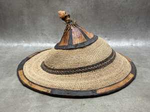 A Fulani woven hat from Mali plus two other traditional Asian hats - 2