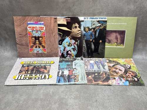 Eight Blues vinyl records, including Shuggie Otis