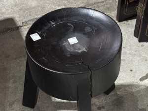 Black timber stool - 2