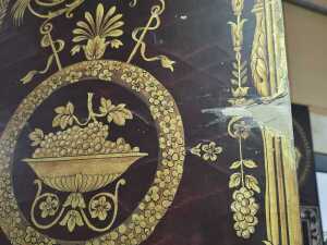 Gilt and lacquered six-panel art screen - Dimensions of one panel 46 x 239cm - 6