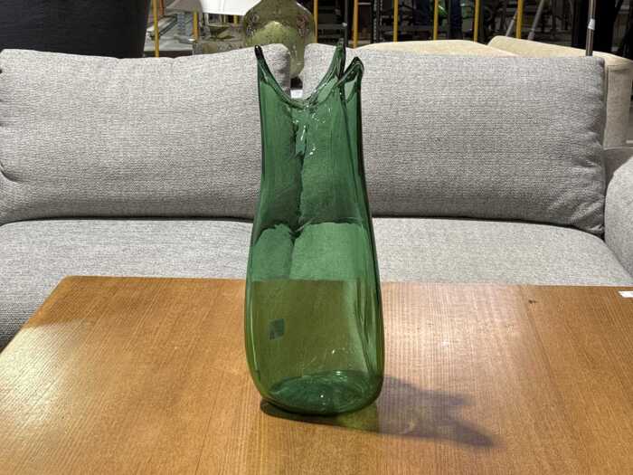 Mid-century green glass vase