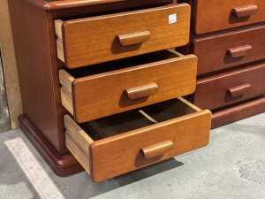 Two timber bedside drawers - non-matching in colour - 2