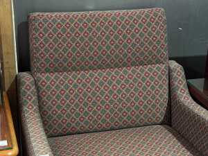Blue and red upholstered armchair - 2
