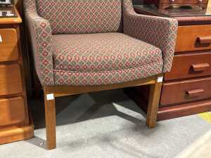 Blue and red upholstered armchair - 3