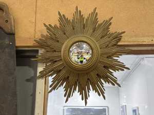 Mid- century style gold-tone sunburst mirror
