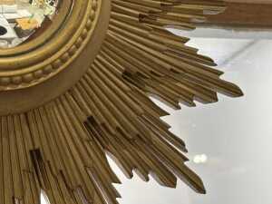 Mid- century style gold-tone sunburst mirror - 3