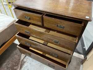 Timber chest of six drawers - 3