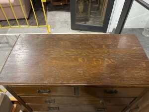 Timber chest of six drawers - 4