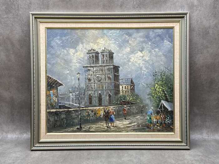 Caroline Burnett (1877-1950), untitled Paris street scene. Oil painting on board