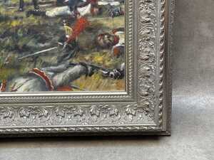 Artist unknown, Cavalry battle scene, oil on board - 3