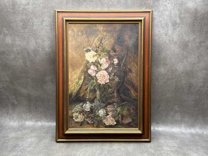 W. Shiels (possibly) (working 1900s), (Still life with roses and ewer) 1905, oil painting on canvas