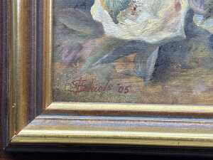 W. Shiels (possibly) (working 1900s), (Still life with roses and ewer) 1905, oil painting on canvas - 4