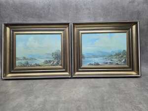 Judy Barnard (1932-), landscapes (2). Pair of oil paintings on board