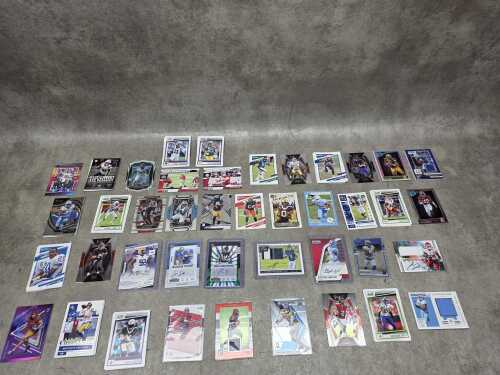 Group of NFL football collector cards, including autographs