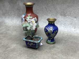Three Chinese cloisonne pieces - 3