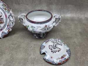 Antique Thomas Till & Sons lead-glazed earthenware sauce tureen and saucer, c. 1860s - 5