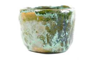 Australian green drip glazed terracotta vase - 2