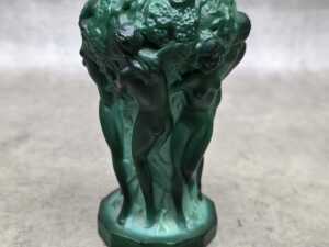 Art Nouveau-style green glass figural vase - 3