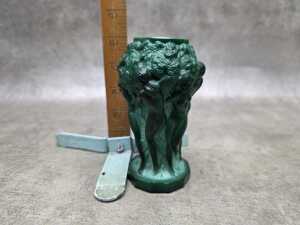 Art Nouveau-style green glass figural vase - 4