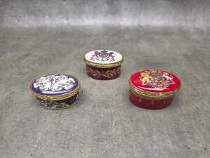 Three The Royal Collection English trinket boxes, two limited editions