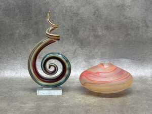 Two decorative art glass sculptures